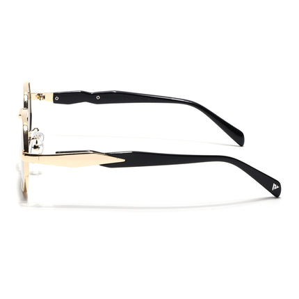 Voyage Rectangle Sunglasses for Men & Women (Grey Lens | Golden Frame - MG7389)