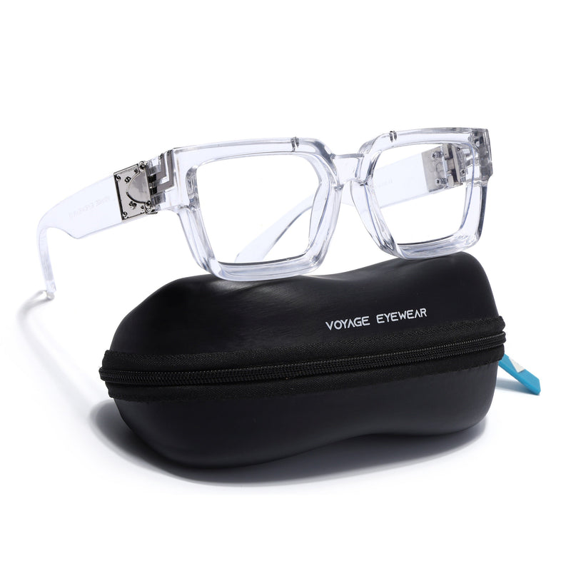 Voyage Transparent Square Eyeglasses for Men & Women (86367FMG7164-C1)