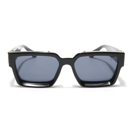Gale | Wayfarer Sunglasses (Black Lens | Black & Golden Frame - MG5175)
