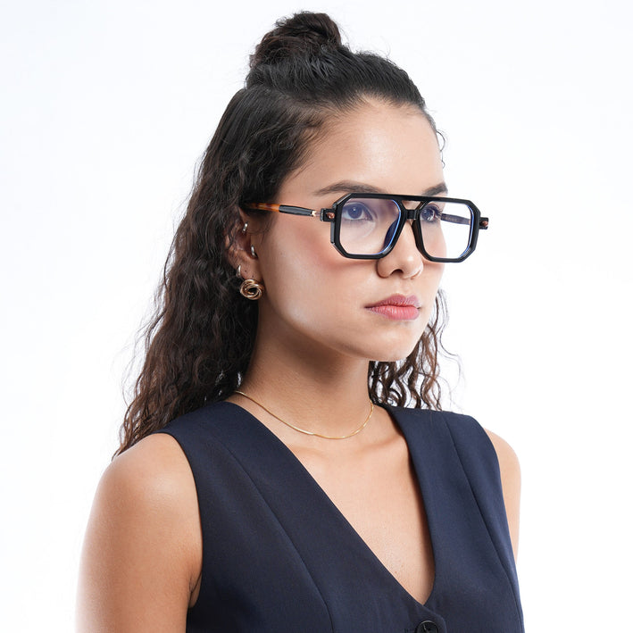 Voyage Black Wayfarer Eyeglasses - MGA2