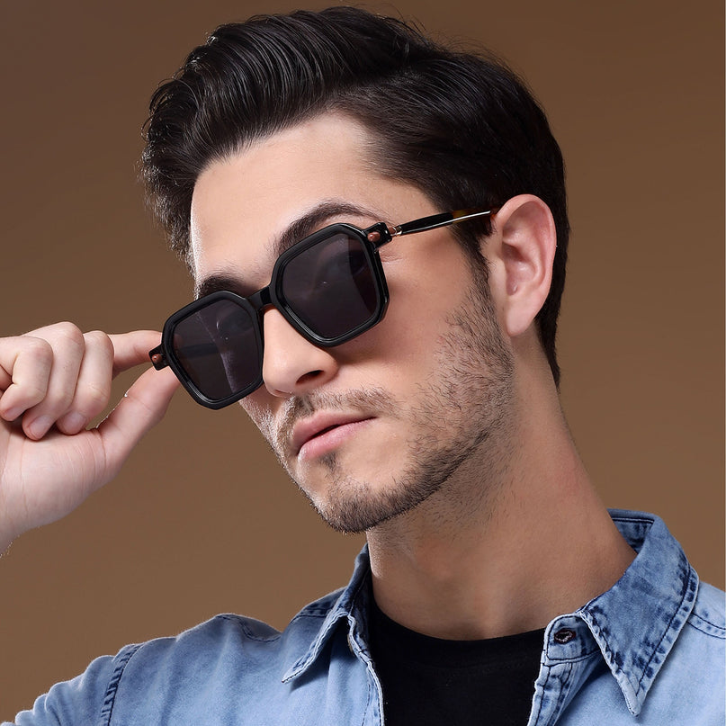 Square Sunglasses (Black Lens | Black Frame - MG5176)
