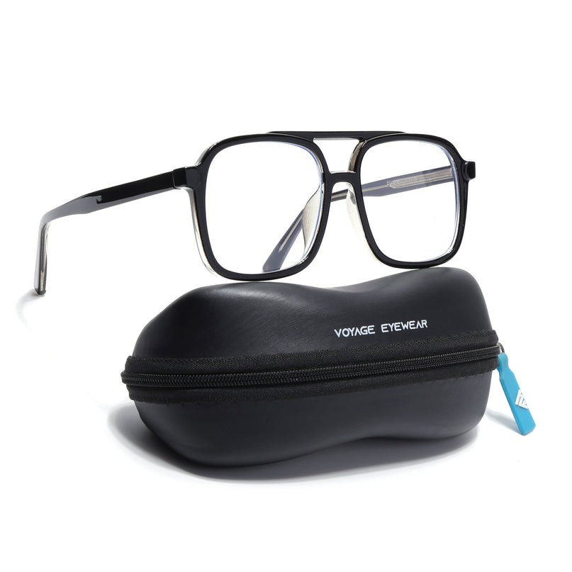 Voyage Black Wayfarer Eyeglasses for Men & Women - MG4153