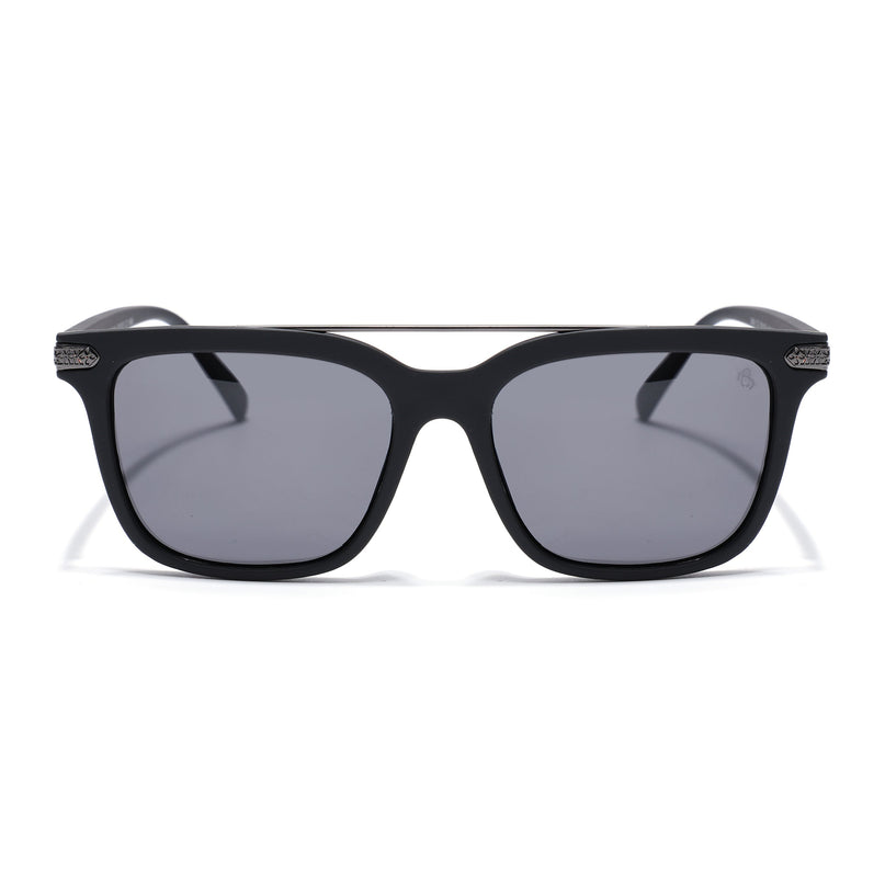 Eyejack Black Wayfarer Polarized Sunglasses for Men & Women (868PCL2137)