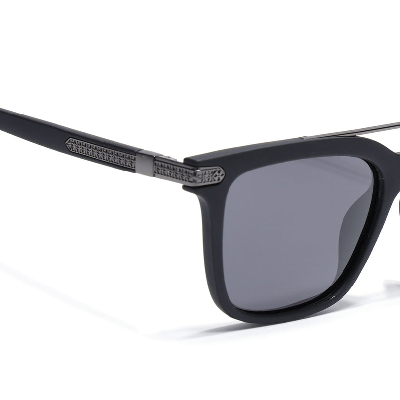 Eyejack Black Wayfarer Polarized Sunglasses for Men & Women (868PCL2137)
