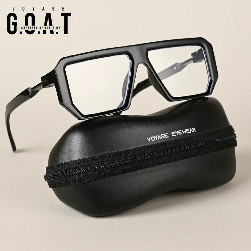 Voyage Black Wayfarer Eyeglasses for Men & Women - MG4196