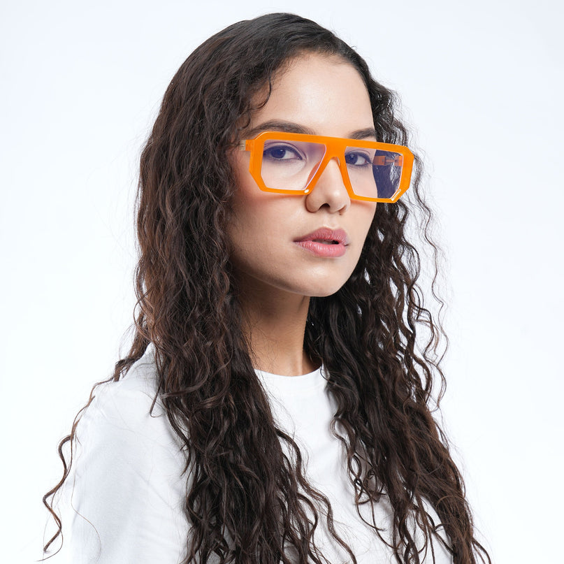Voyage Goat Orange Wayfarer Eyeglasses for Men & Women - MG4645-C2