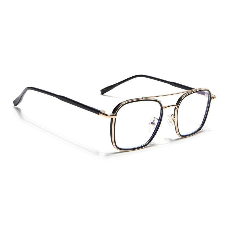 Voyage Maverick Golden & Black Wayfarer Eyeglasses for Men & Women - MG4702-C5