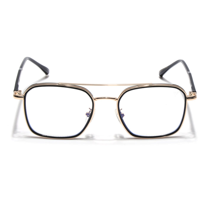 Voyage Maverick Golden & Black Wayfarer Eyeglasses for Men & Women - MG4702-C5