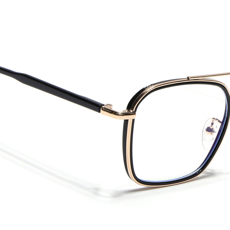 Voyage Maverick Golden & Black Wayfarer Eyeglasses for Men & Women - MG4702-C5