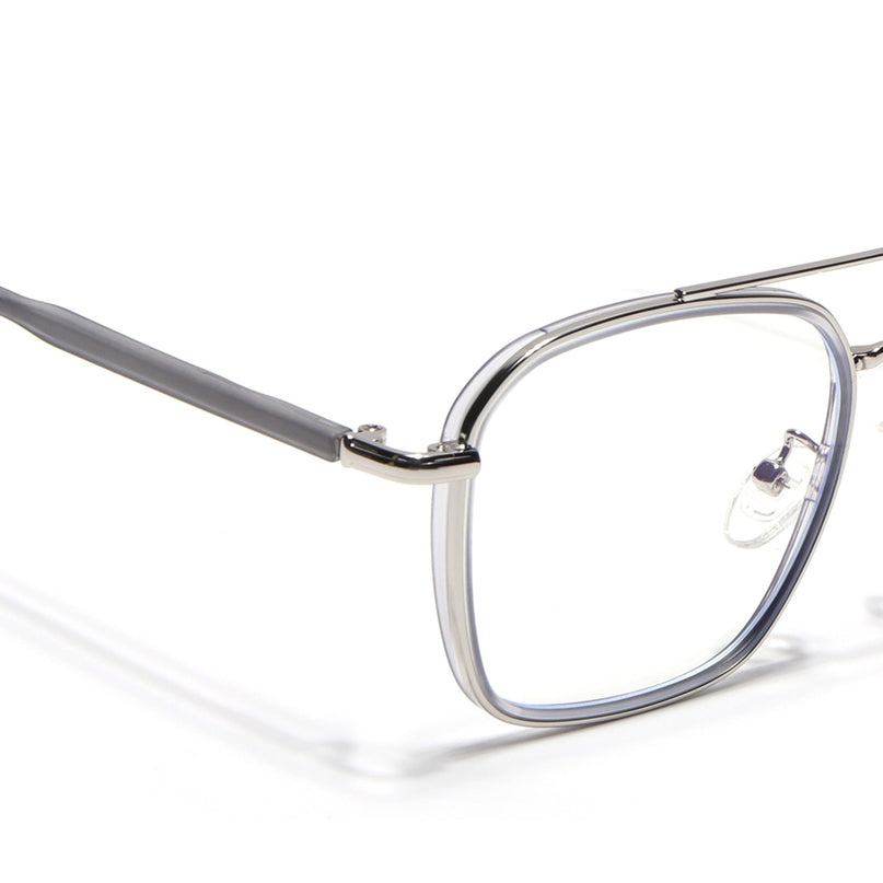 Voyage Maverick Silver & Grey Wayfarer Eyeglasses for Men & Women - MG4703-C2