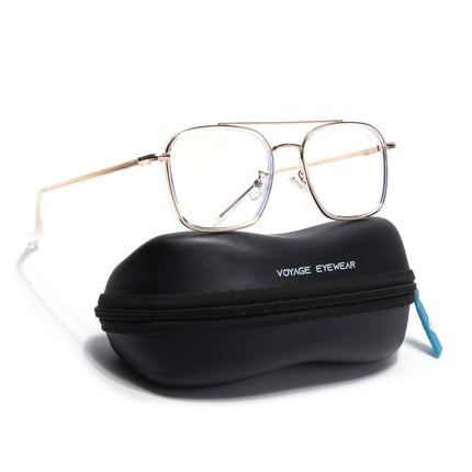 Voyage Maverick Golden Wayfarer Eyeglasses for Men & Women - MG4704-C3