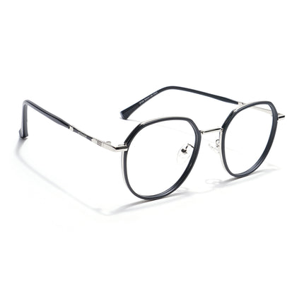Voyage Black & Silver Round Eyeglasses for Men & Women - MG5830-C1