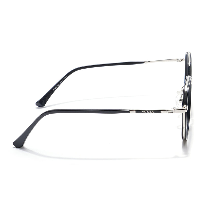 Voyage Black & Silver Round Eyeglasses for Men & Women - MG5830-C1
