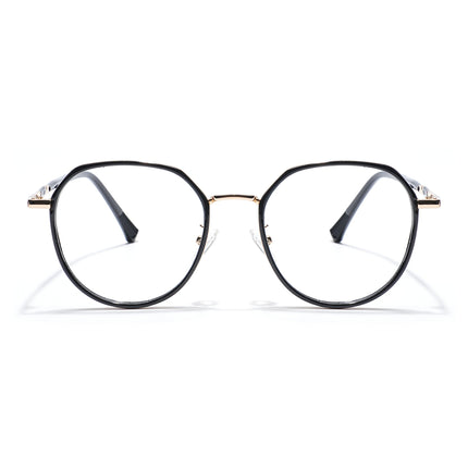 Voyage Black & Golden Round Eyeglasses for Men & Women - MG5832-C3