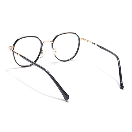 Voyage Black & Golden Round Eyeglasses for Men & Women - MG5832-C3
