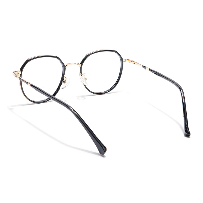 Voyage Black & Golden Round Eyeglasses for Men & Women - MG5832-C3