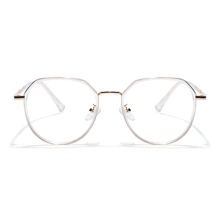 Voyage Golden & Transparent Round Eyeglasses for Men & Women - MG5833-C4