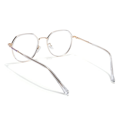 Voyage Golden & Transparent Round Eyeglasses for Men & Women - MG5833-C4