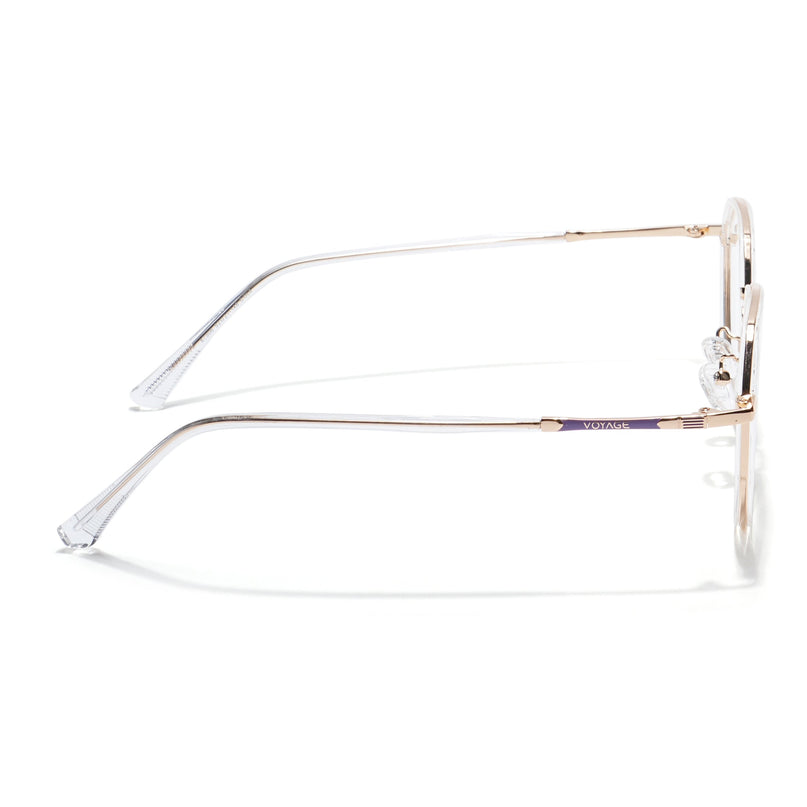 Voyage Golden & Transparent Round Eyeglasses for Men & Women - MG5833-C4