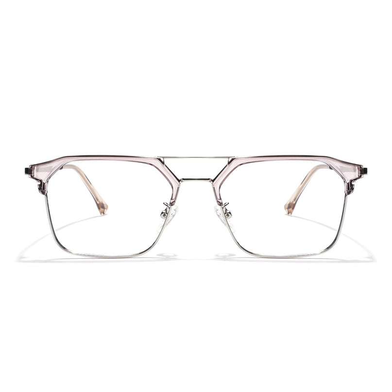 Voyage Light Brown & Silver Wayfarer Eyeglasses for Men & Women - MG5838-C5