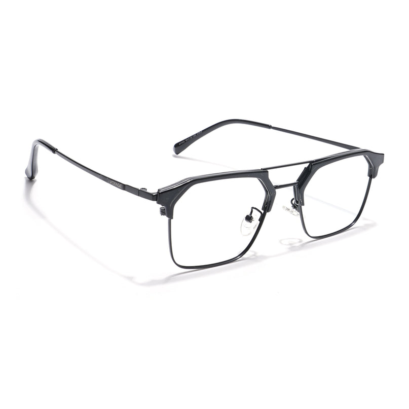 Voyage Black Wayfarer Eyeglasses for Men & Women - MG5834-C1