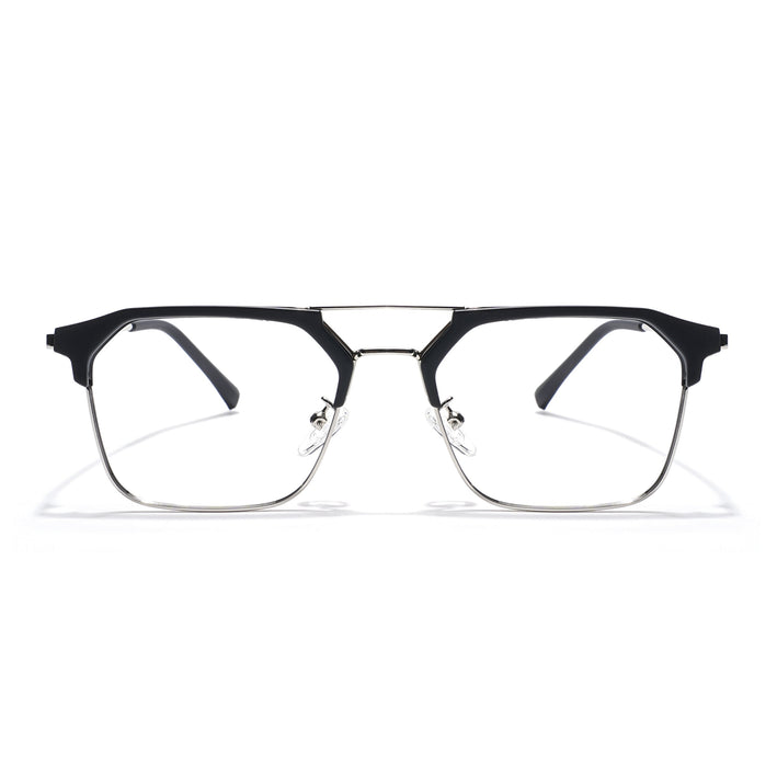 Voyage Black & Silver Wayfarer Eyeglasses for Men & Women - MG5835-C2
