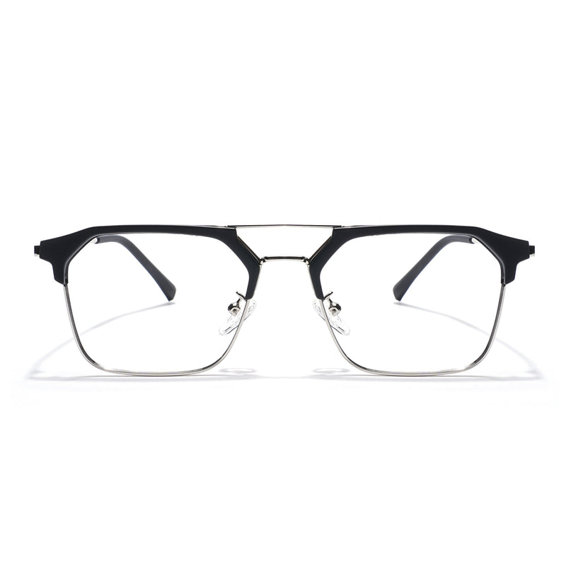 Voyage Black & Silver Wayfarer Eyeglasses for Men & Women - MG5835-C2