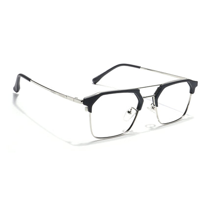 Voyage Black & Silver Wayfarer Eyeglasses for Men & Women - MG5835-C2