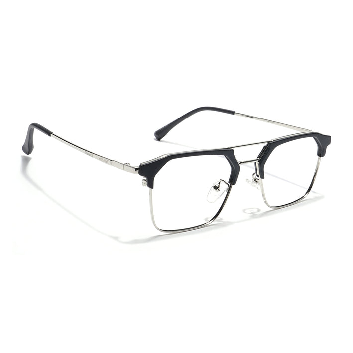 Voyage Black & Silver Wayfarer Eyeglasses for Men & Women - MG5835-C2