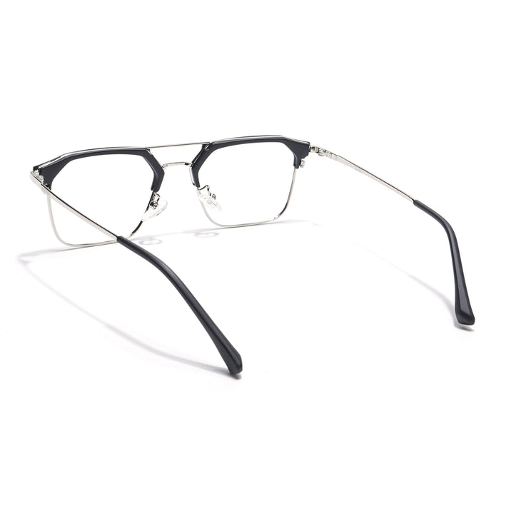 Voyage Black & Silver Wayfarer Eyeglasses for Men & Women - MG5835-C2