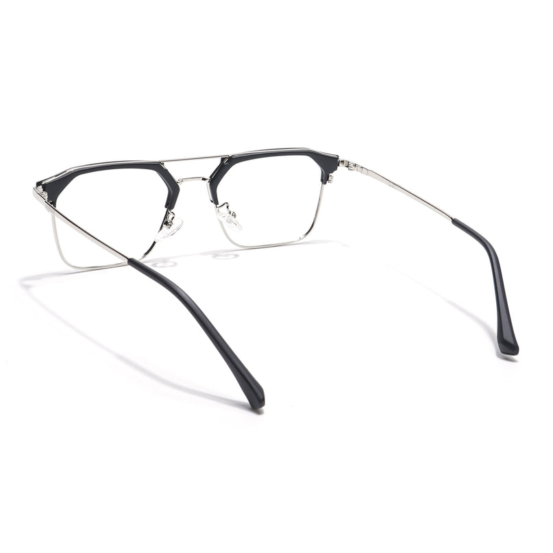 Voyage Black & Silver Wayfarer Eyeglasses for Men & Women - MG5835-C2