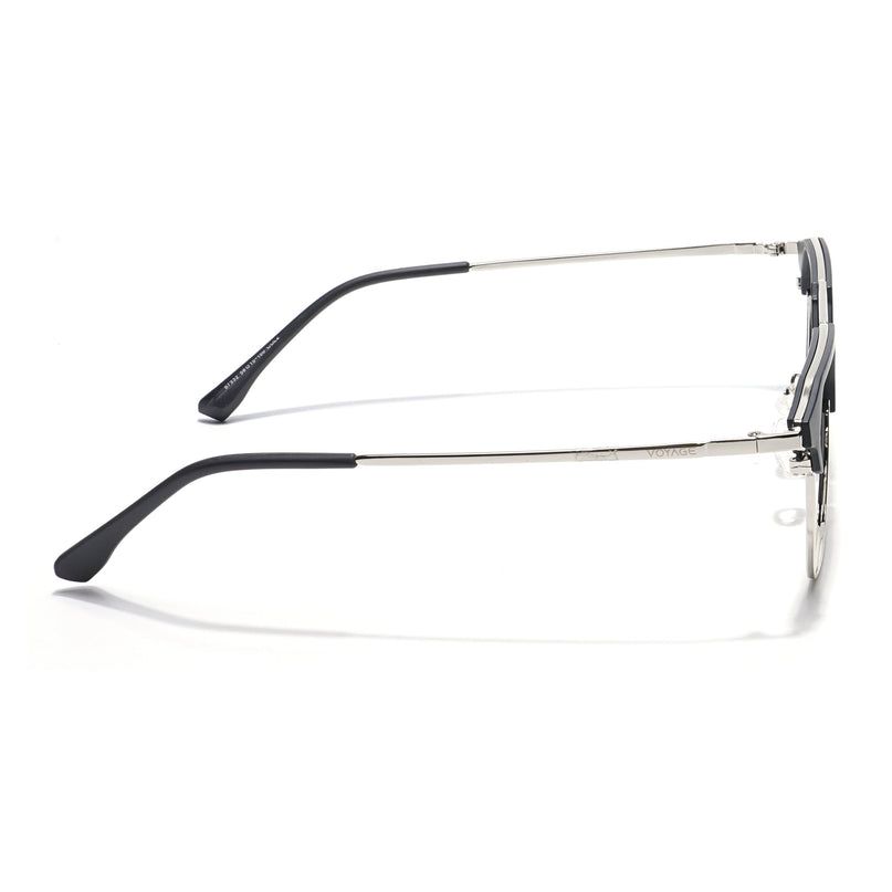 Voyage Black & Silver Wayfarer Eyeglasses for Men & Women - MG5835-C2