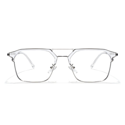 Voyage Transparent & Silver Wayfarer Eyeglasses for Men & Women - MG5836-C3