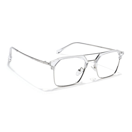 Voyage Transparent & Silver Wayfarer Eyeglasses for Men & Women - MG5836-C3