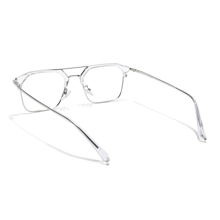 Voyage Transparent & Silver Wayfarer Eyeglasses for Men & Women - MG5836-C3