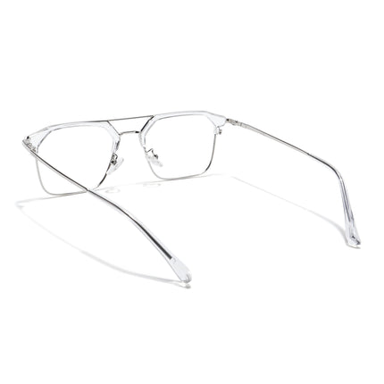 Voyage Transparent & Silver Wayfarer Eyeglasses for Men & Women - MG5836-C3