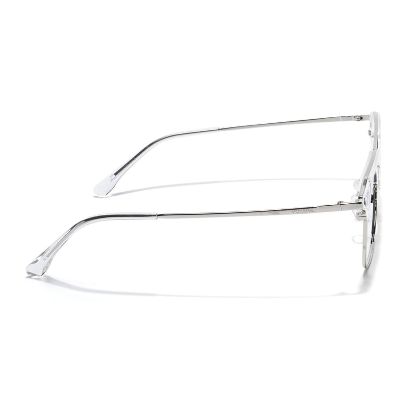 Voyage Transparent & Silver Wayfarer Eyeglasses for Men & Women - MG5836-C3