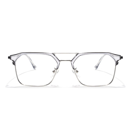 Voyage Grey & Silver Wayfarer Eyeglasses for Men & Women - MG5837-C4