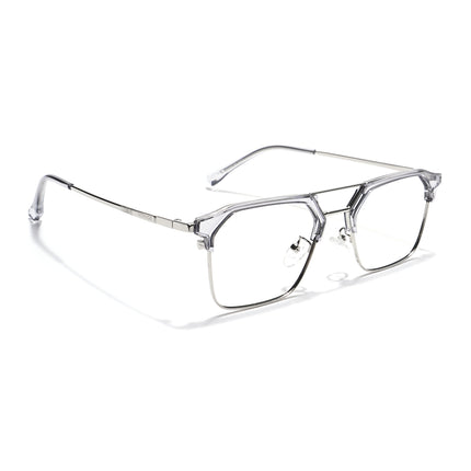 Voyage Grey & Silver Wayfarer Eyeglasses for Men & Women - MG5837-C4