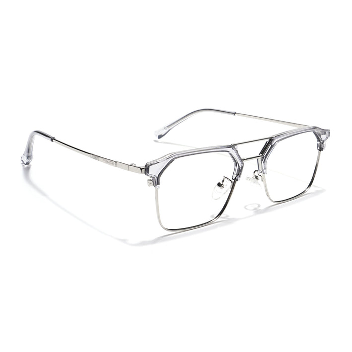 Voyage Grey & Silver Wayfarer Eyeglasses for Men & Women - MG5837-C4