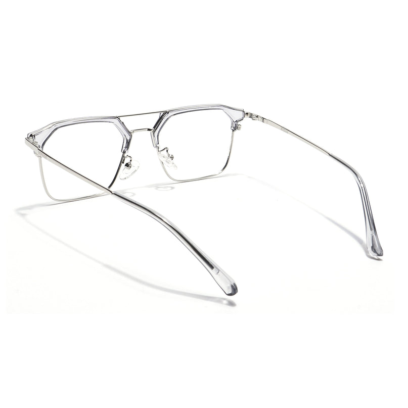 Voyage Grey & Silver Wayfarer Eyeglasses for Men & Women - MG5837-C4
