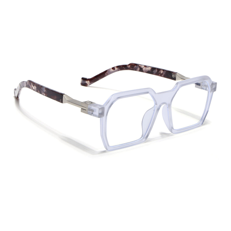 Voyage Matt Transparent Square Eyeglasses for Men & Women - MG5062-C3