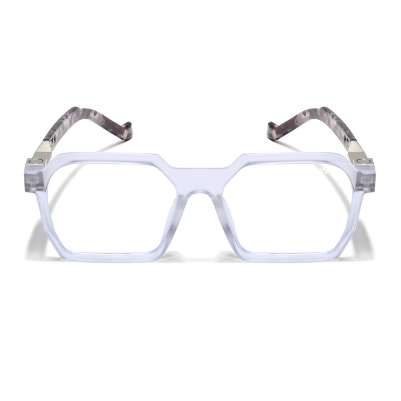 Voyage Matt Transparent Square Eyeglasses for Men & Women - MG5062-C3