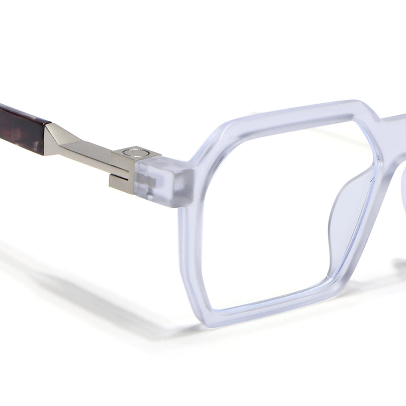 Voyage Matt Transparent Square Eyeglasses for Men & Women - MG5062-C3