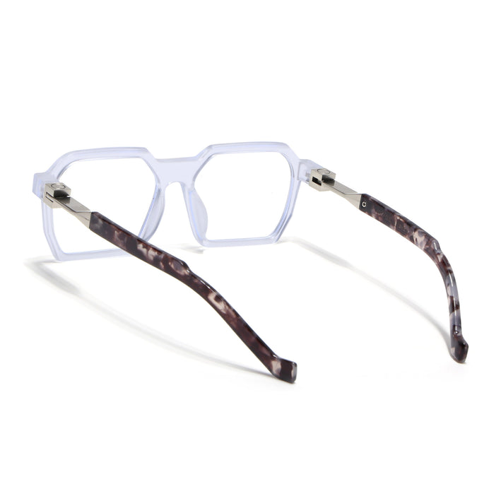 Voyage Matt Transparent Square Eyeglasses for Men & Women - MG5062-C3