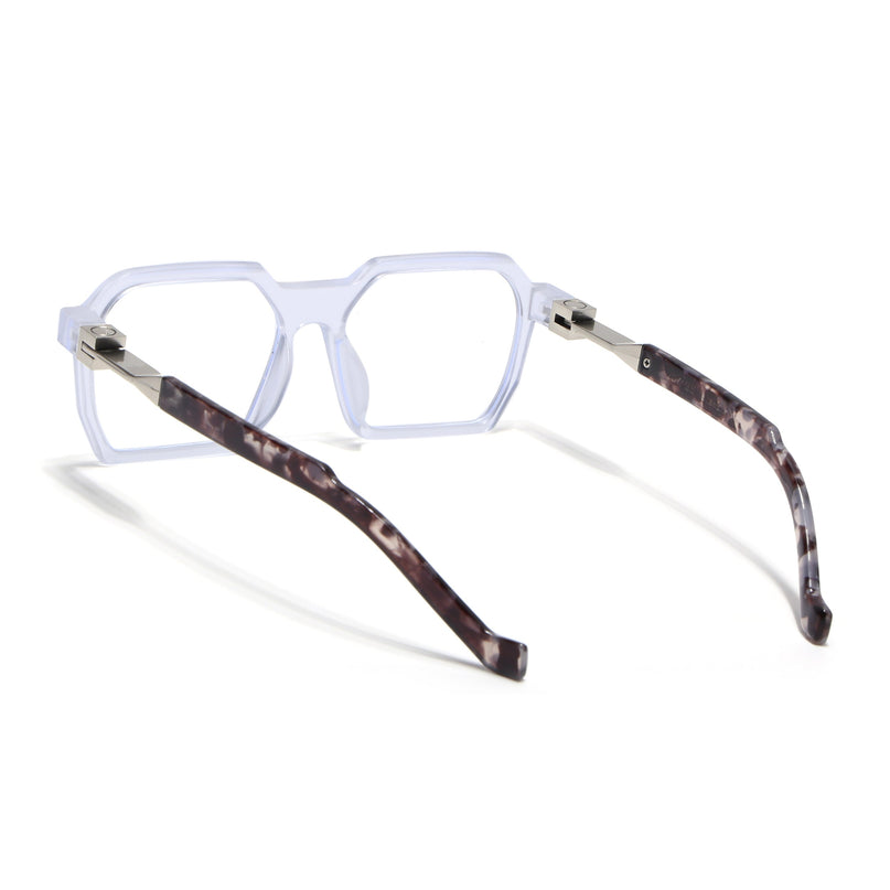 Voyage Matt Transparent Square Eyeglasses for Men & Women - MG5062-C3