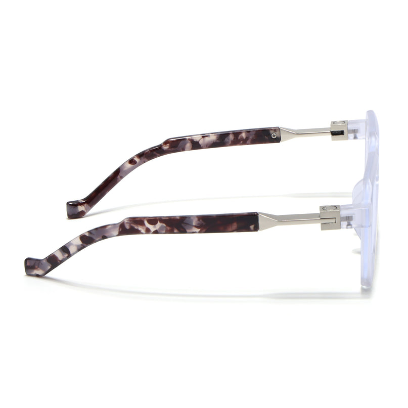 Voyage Matt Transparent Square Eyeglasses for Men & Women - MG5062-C3