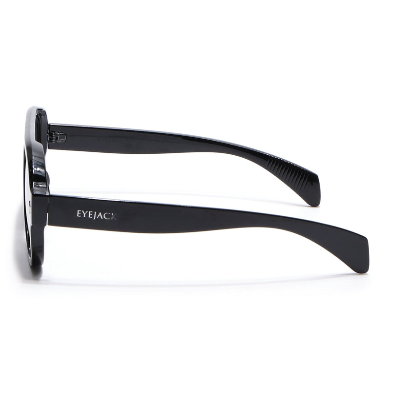 Eyejack Black Oversize Sunglasses for Men & Women (8821CL1094)