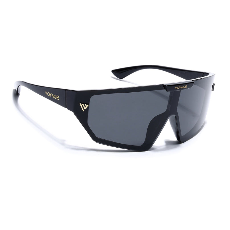Falcon | Black Wrap Around Polarized Sunglasses | PMG5858
