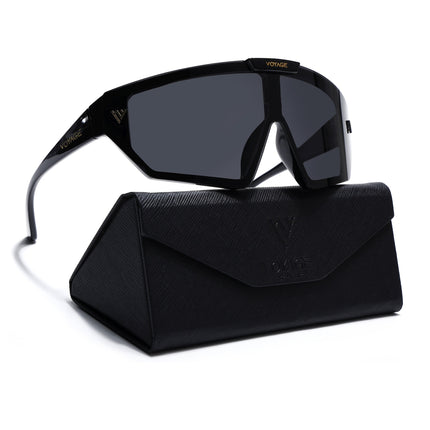 Falcon | Black Wrap Around Polarized Sunglasses | PMG5858